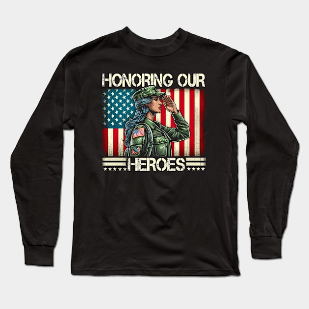 Honoring Our Heroes, Memorial Day Long Sleeve T-Shirt by cyryley